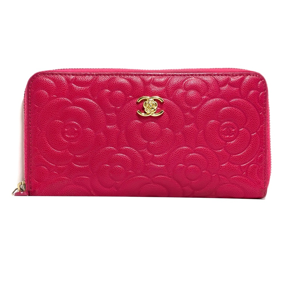 COA 💎Rare Chanel Cameilia CC Logo Wallet EUC